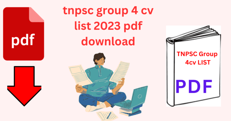 tnpsc group 4 cv list 2023 pdf download